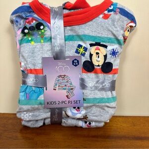 Disney 100 Kids 2 Piece Christmas Pajama Set - size XS 4/5